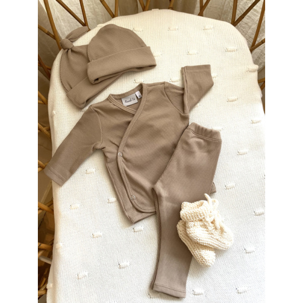 Broekje rib taupe