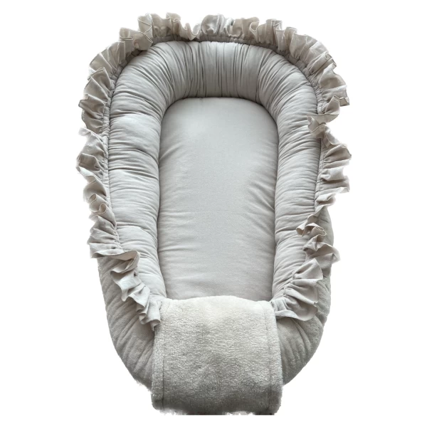 Babynest cotton ruffle zand - Afbeelding 2