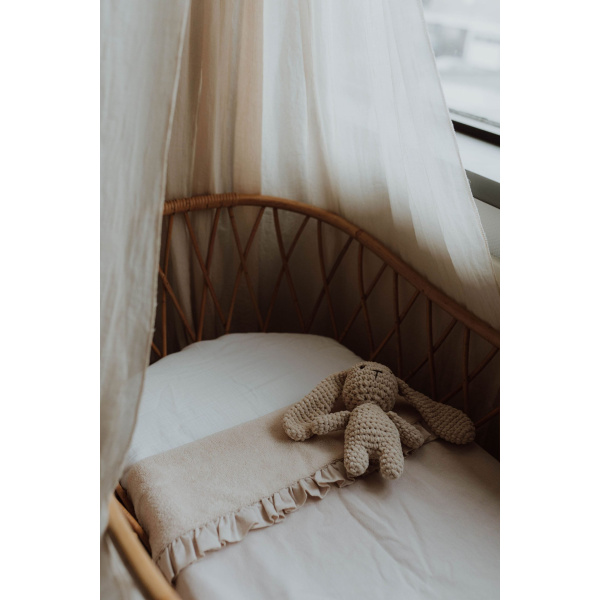 Wiegdeken cotton ruffle zand