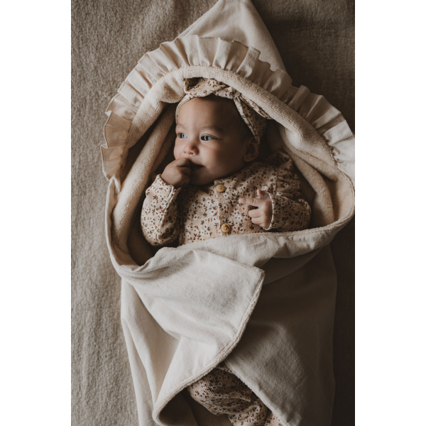 Wikkeldoek cotton ruffle zand