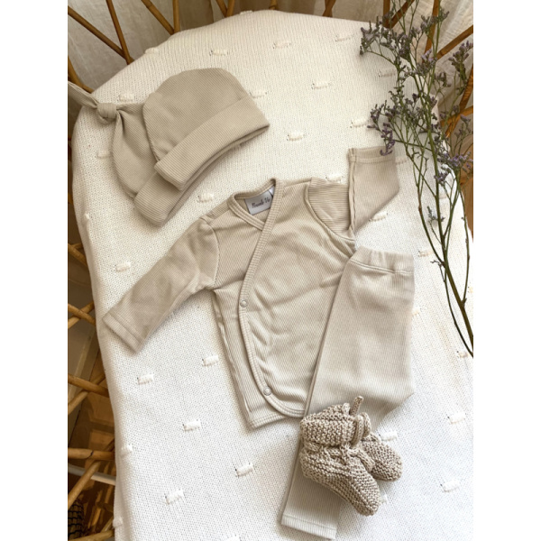 Broekje rib beige