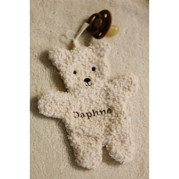 Speendoekje teddy bear naturel