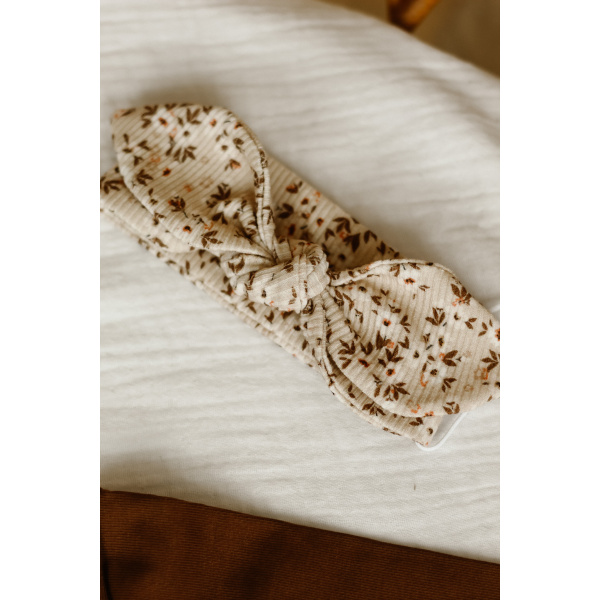 Haarbandje rib blossom beige
