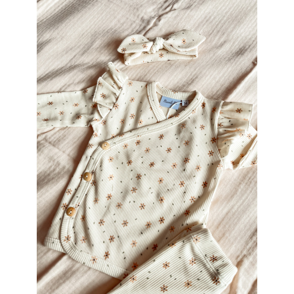 Overslagshirtje little flower naturel - Afbeelding 2
