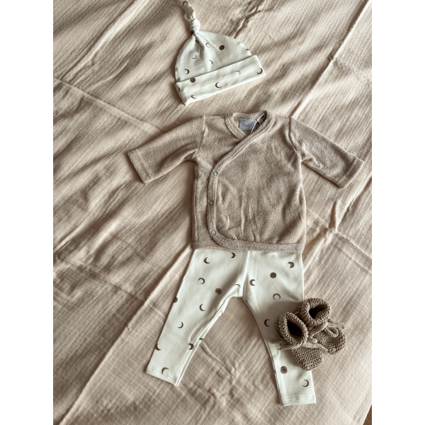 Overslagshirtje badstof zand - Afbeelding 2