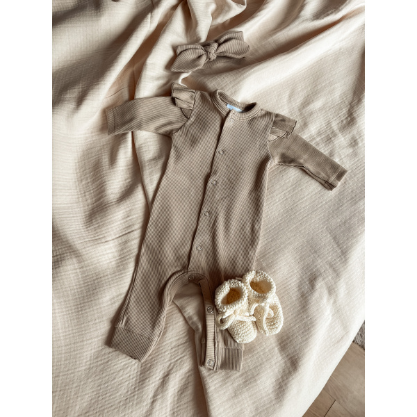 Boxpakje rib taupe ruffle