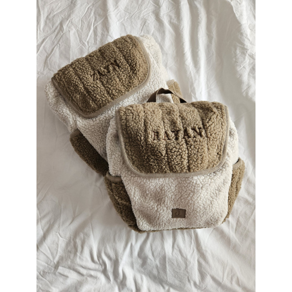 Rugtasje colourblock naturel