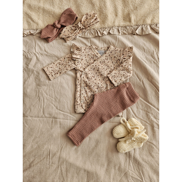 Overslagshirtje rib blossom beige